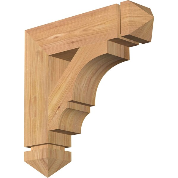 Ekena Millwork Balboa Arts & Crafts Smooth Bracket, Western Red Cedar, 3 1/2"W x 16"D x 16"H BKT04X16X16BOA03SWR - main